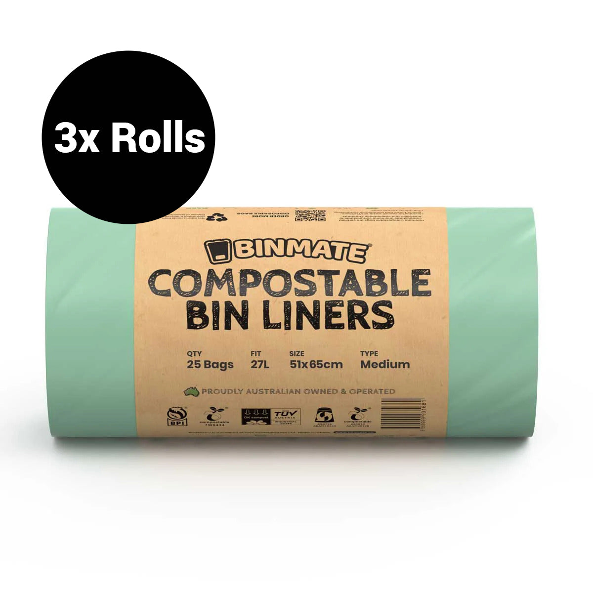 BINMATE® Compostable Bin Bag Rolls